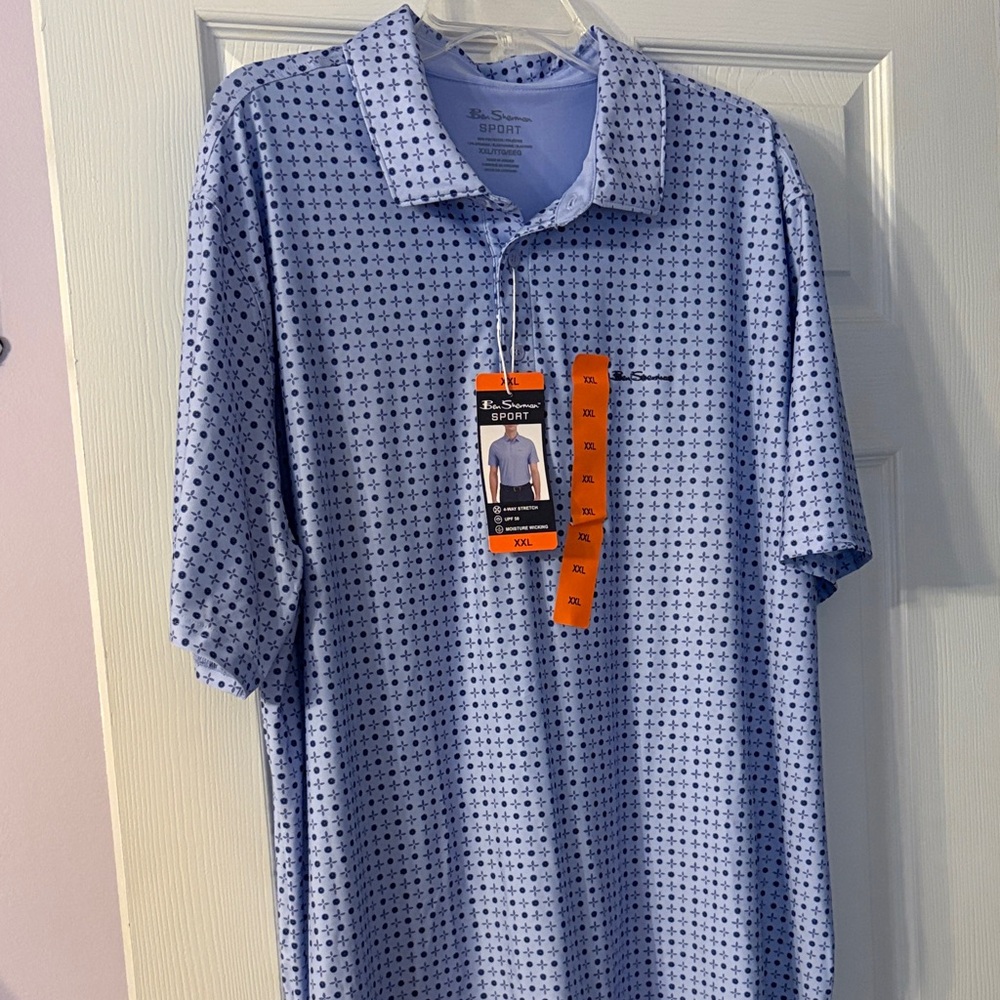 Ben Sherman Light Lavender Polo with Navy Geo Print